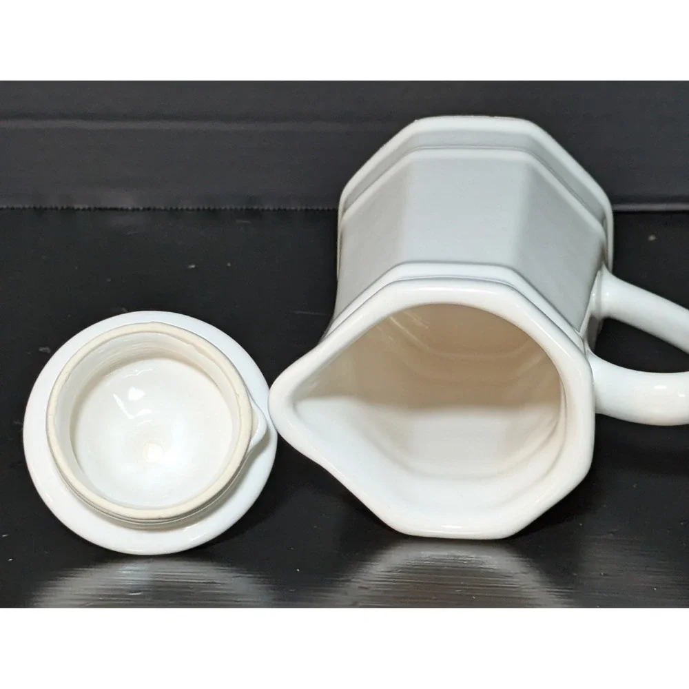 Pfaltzgraff Heritage White 3-Piece Coffee/Tea Service Coffee Pot Sugar Creamer